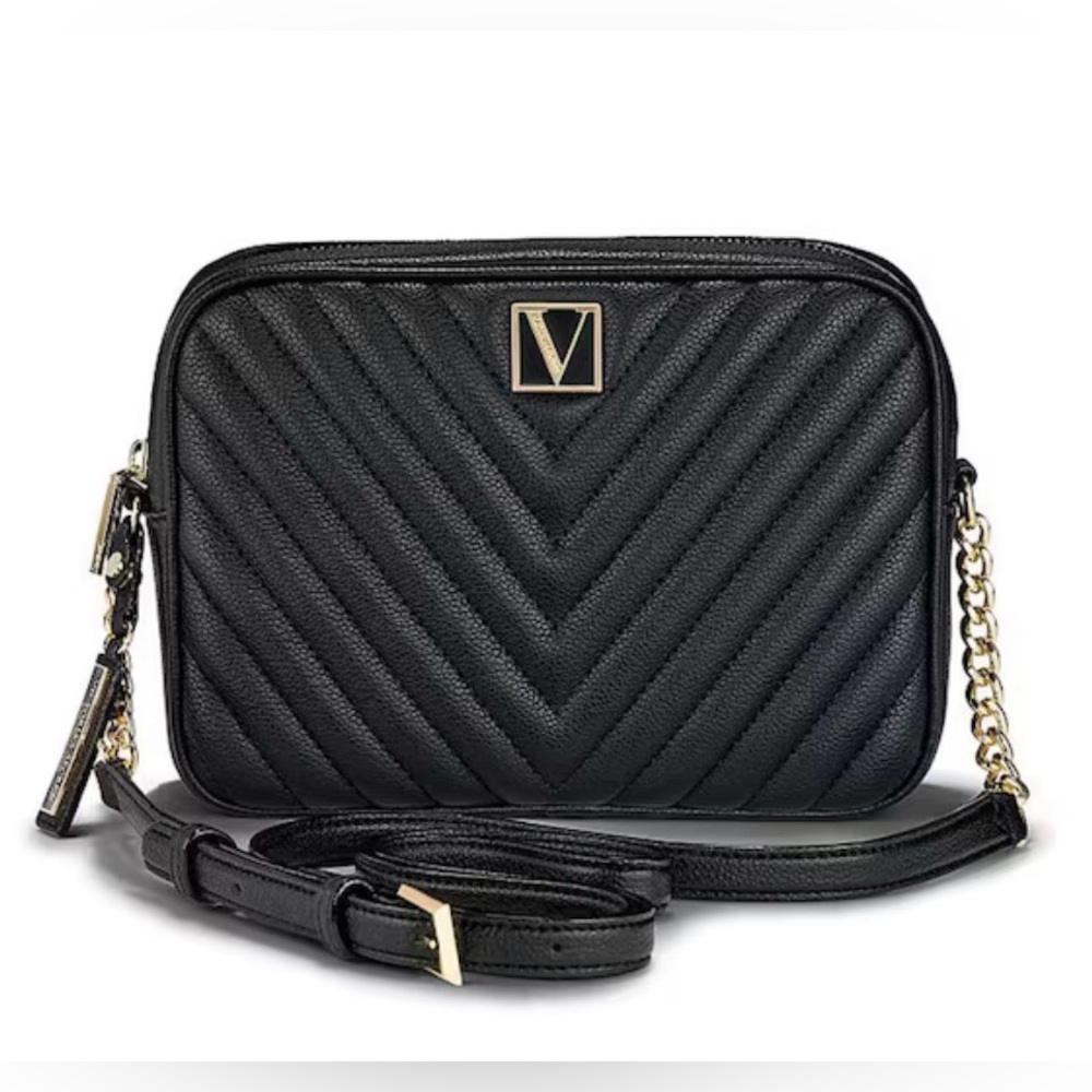 Victoria’s Secret Camera Crossbody Bag & Continental Wallet Black Logo VS - Picture 2 of 11